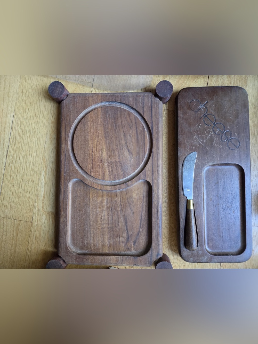 Wood Serving Tray with Integrated Dips and Round Well - Brown